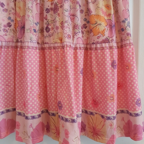 080. Multicolor Hibiscus Floral Print Ruffle Mini Dress  Size M - Picture 15 of 15